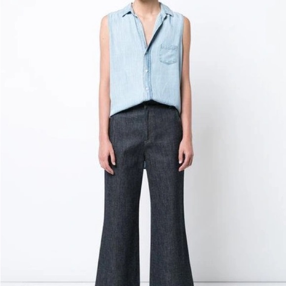 Frank and Eileen 100% cotton Fiona sleeveless button-down with collar size small - Picture 3 of 7